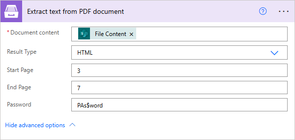 Extract text from PDF Example