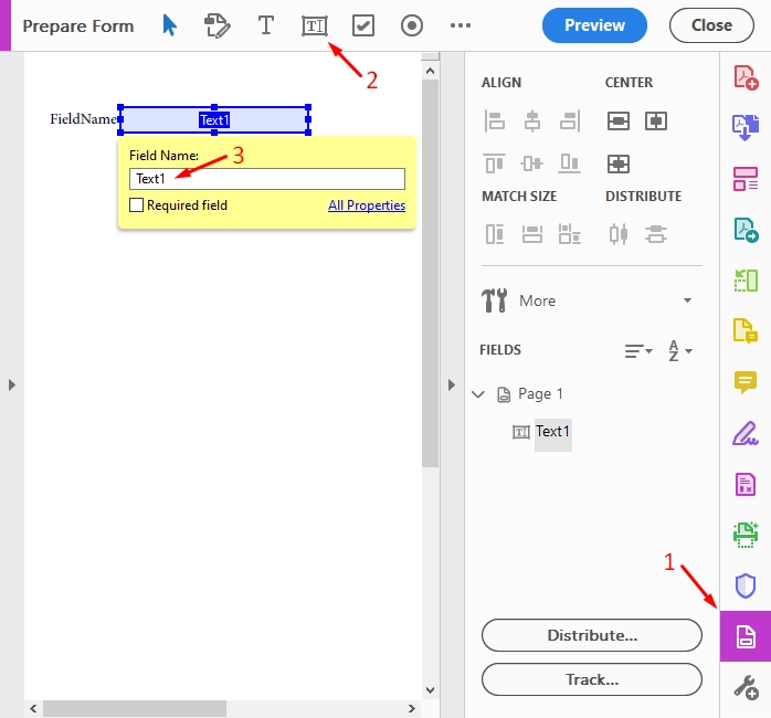 Acrobat Pro add field