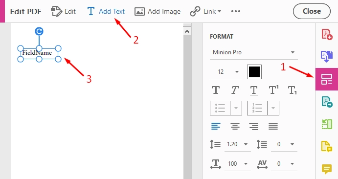 Acrobat Pro add text