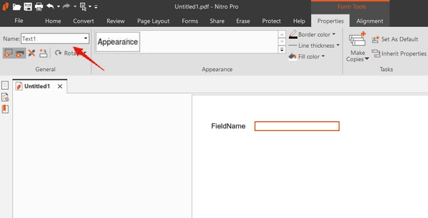 Nitro Pro specify name