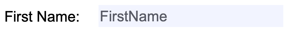 Fillable PDF field with the FirstName field name