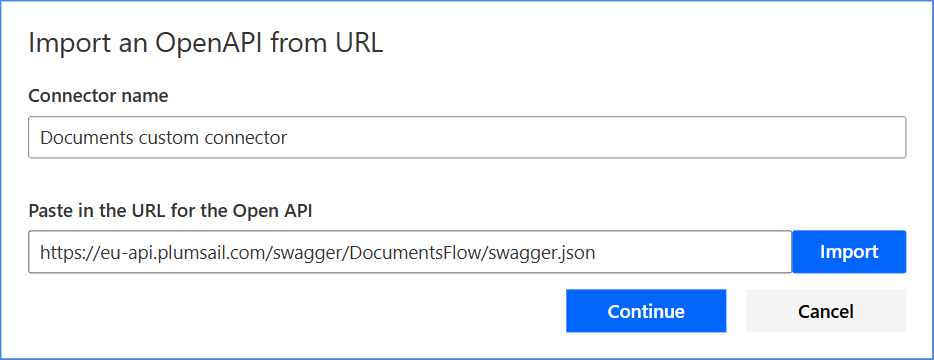 Filled connector form
