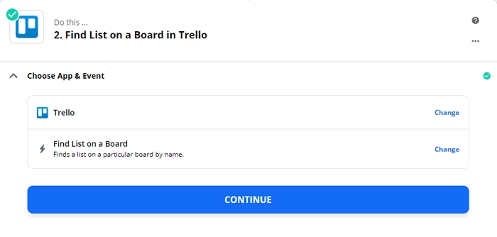 Find list on a board in Trello