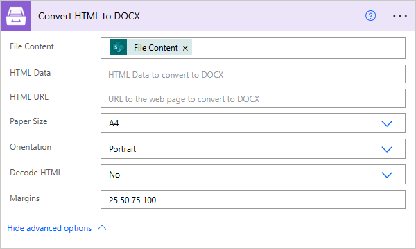 Convert HTML to DOCX