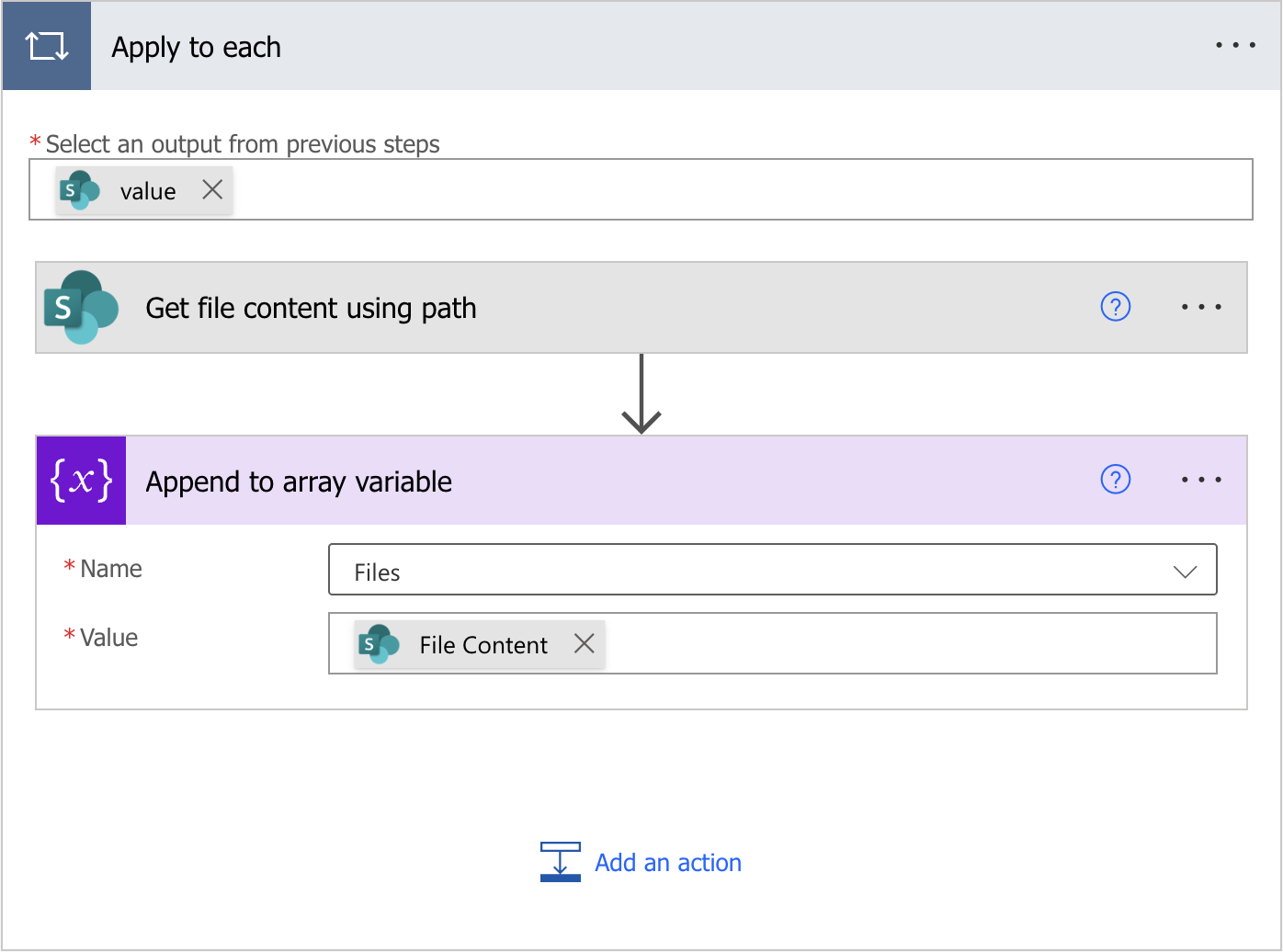 Append to array variable