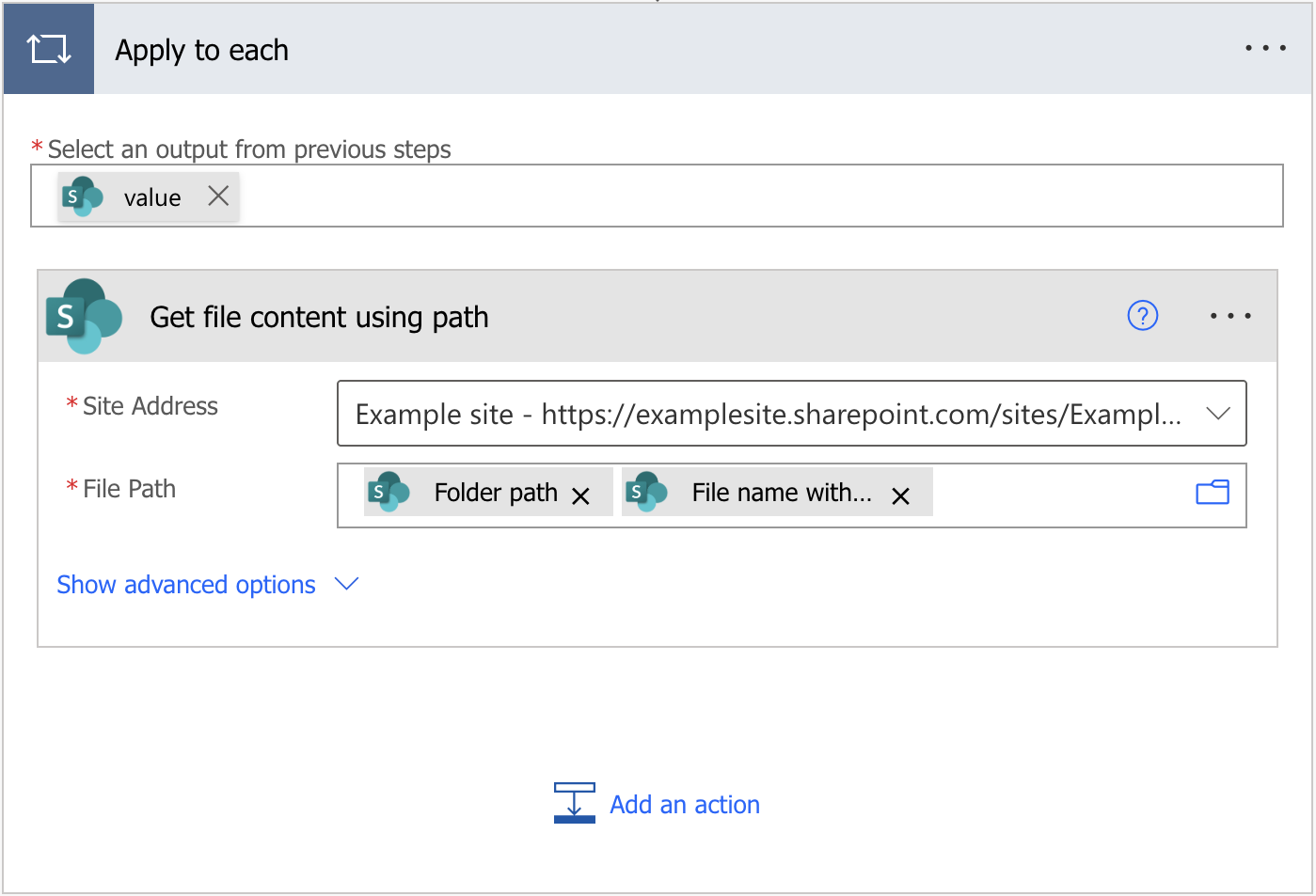 Get file content using path