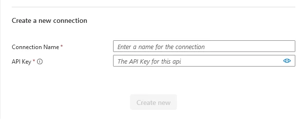 Create connection in Power Automate flow