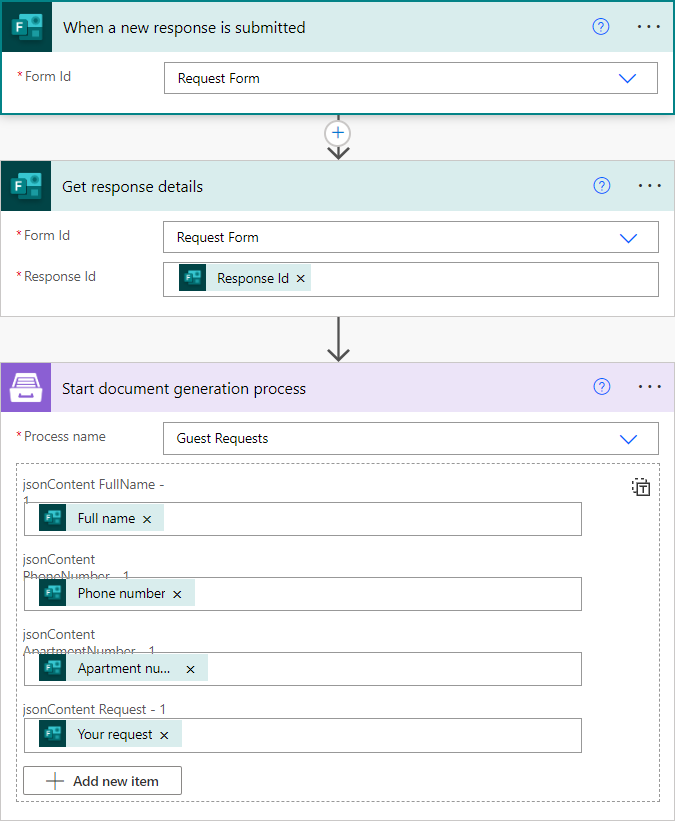 pdf from Microsoft Form flow