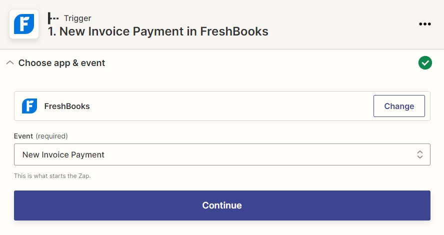 New Invoice Payment in FreshBooks