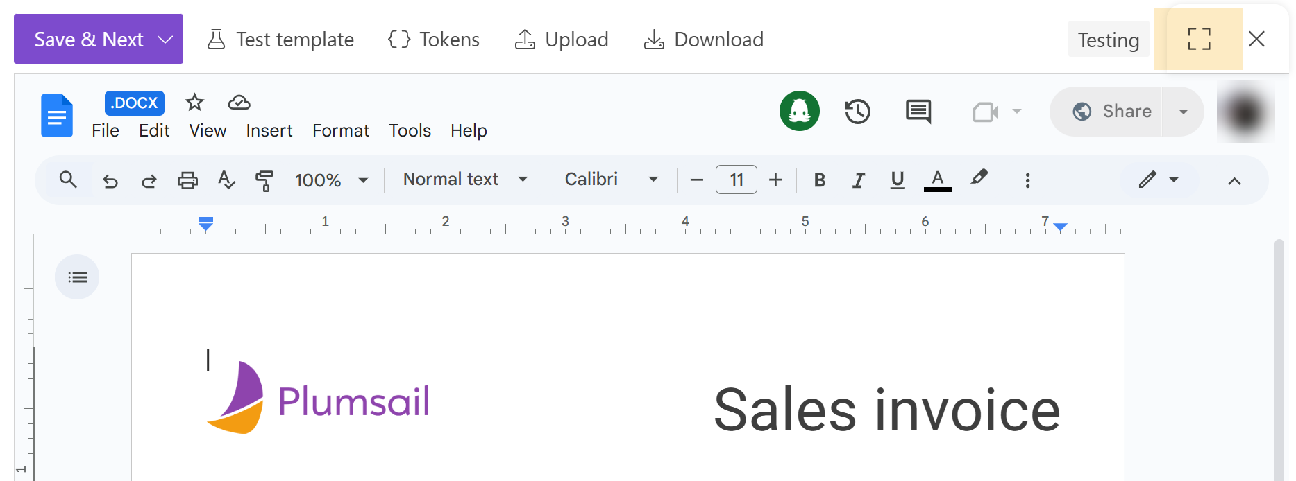 Full screen button