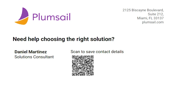 Generated PDF document with MeCard QR code