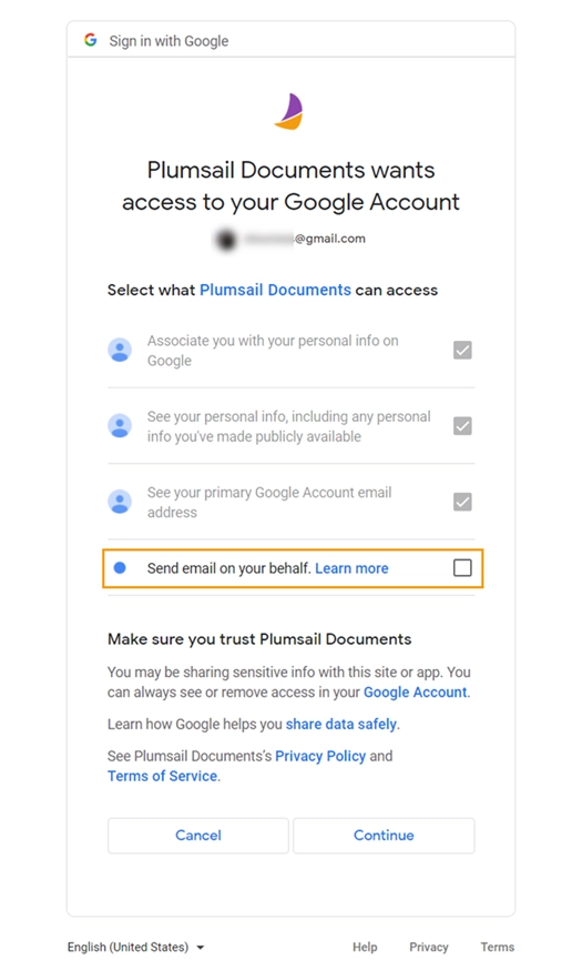 Gmail access options