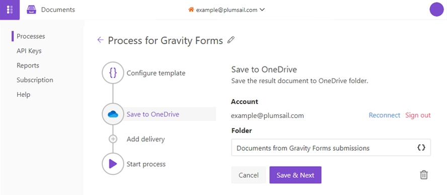 Create PDF document from a template on Gravity Forms form submission