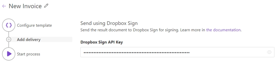 Dropbox Sign API key