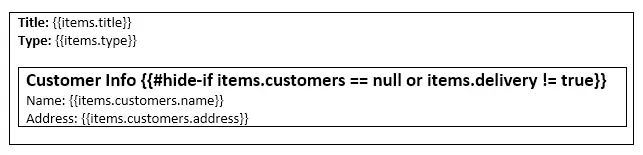 Hiding table in context of repeated items using #hide-if