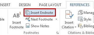 Insert endnote