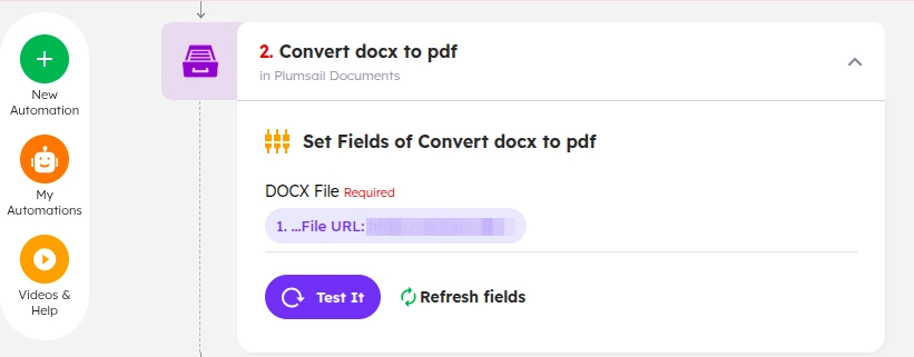 DOCX to PDF conversion