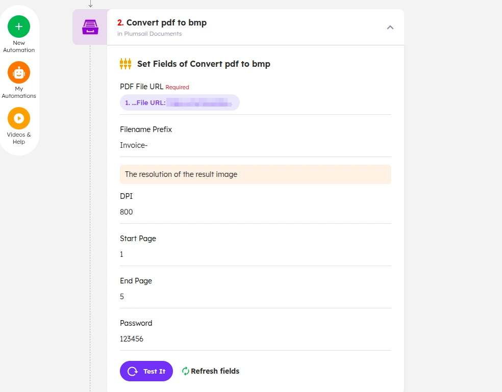 PDF to BMP conversion