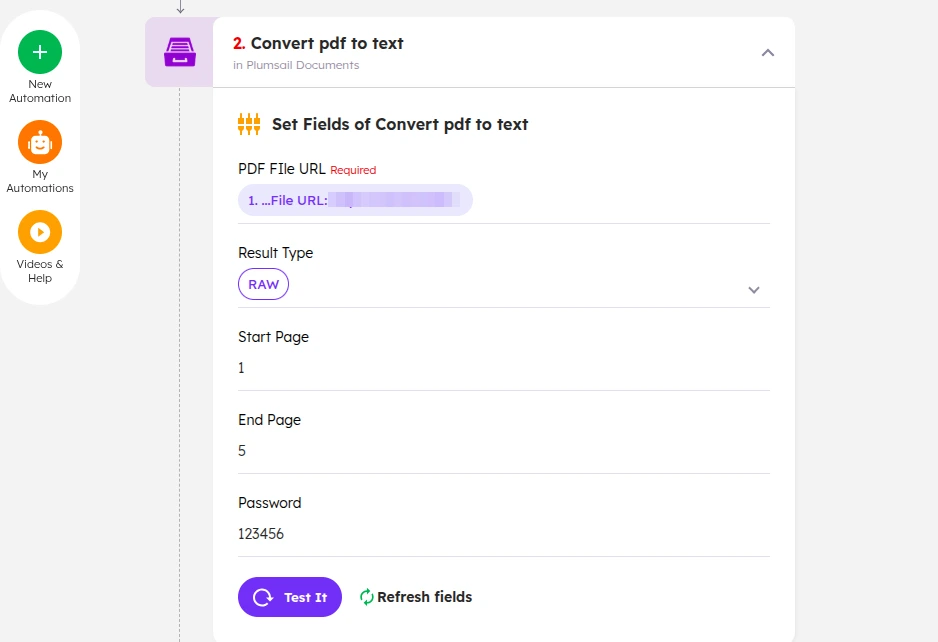 PDF to text conversion