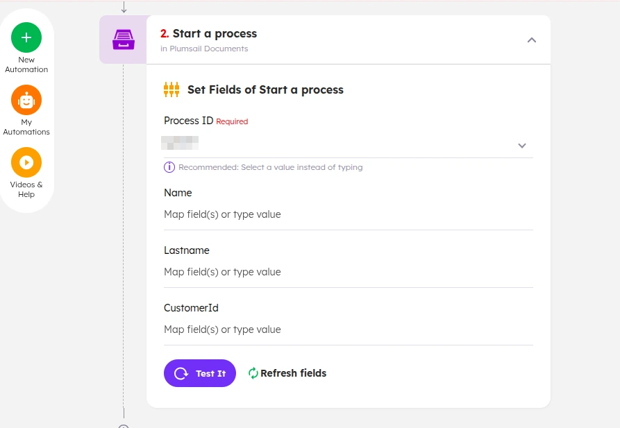 Start process
