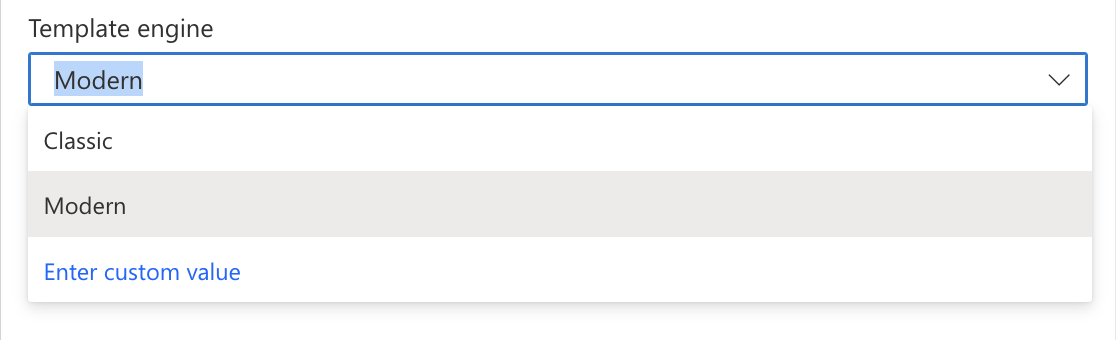 Select invoice engine type