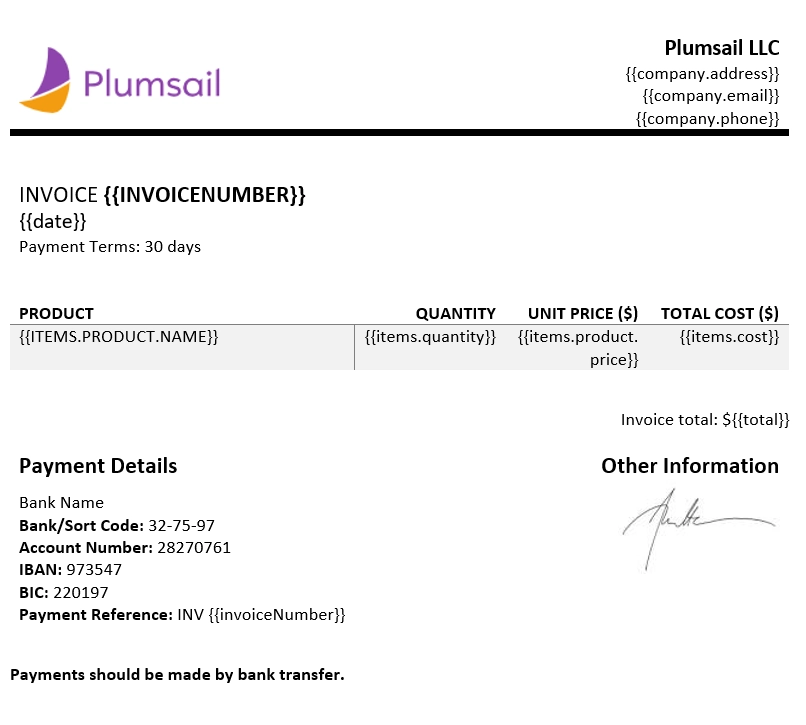invoice template