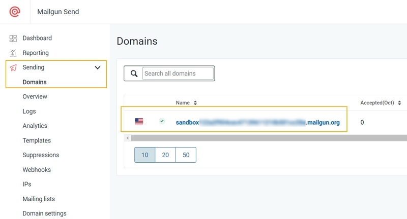 Mailgun smtp settings