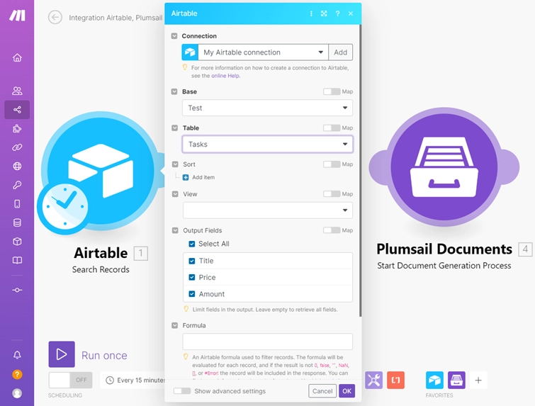 Create documents from AirTable