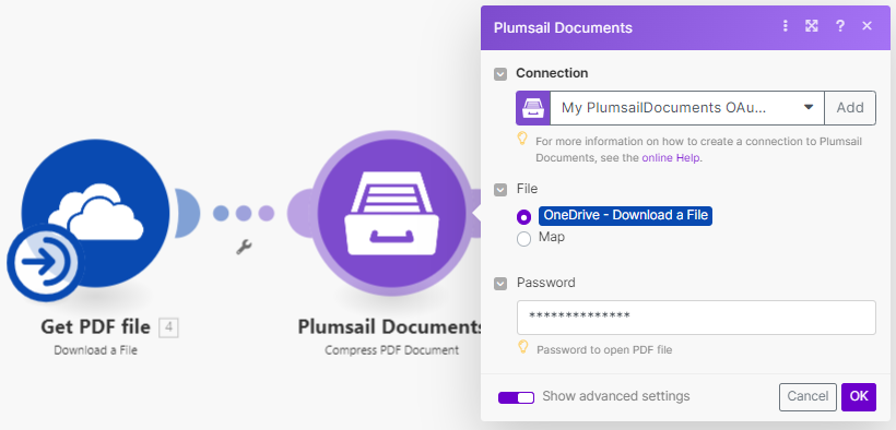 Compress pdf document