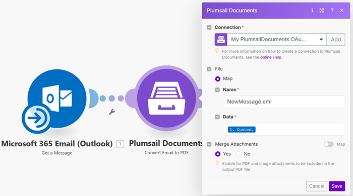Convert Email to PDF Example