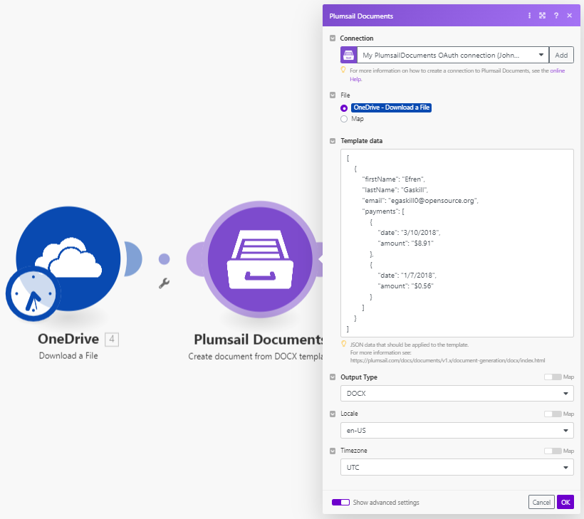 Create document from DOCX template Example