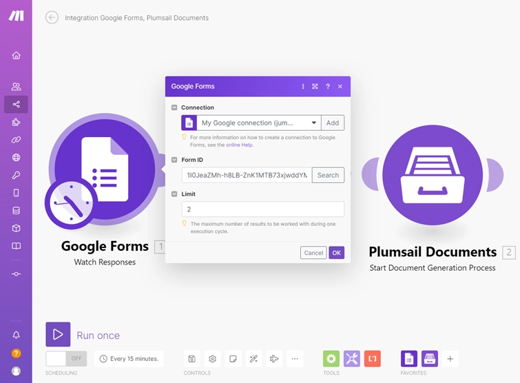 Create documents from Google Form