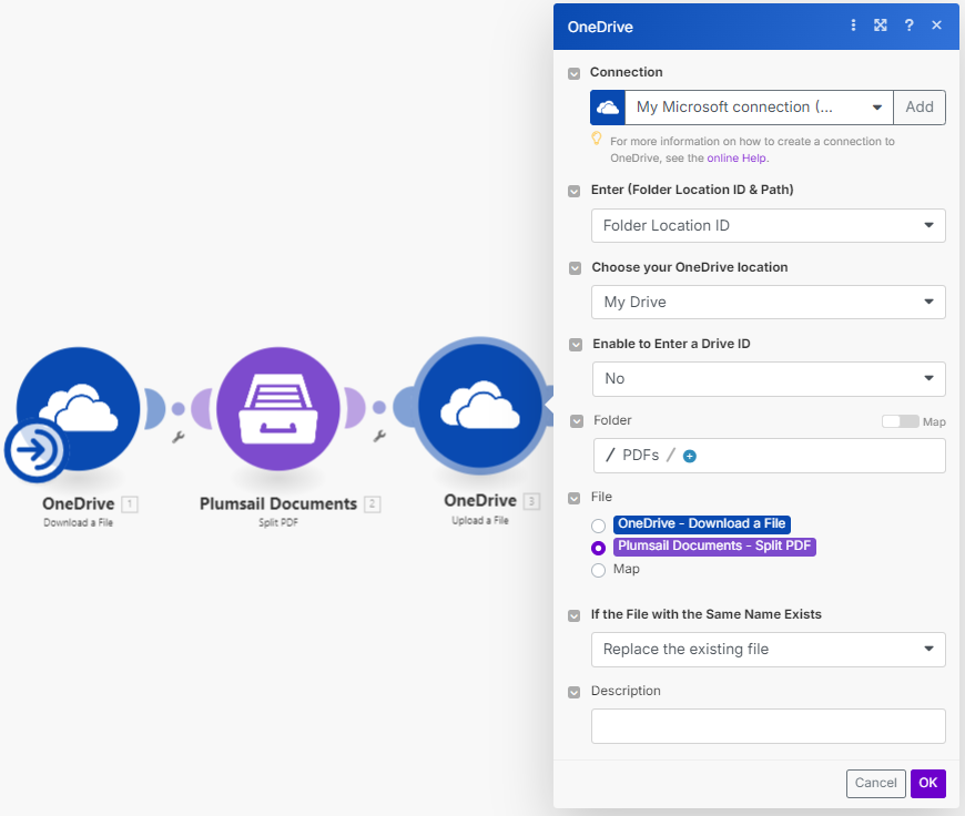 Split by bookmarks settings