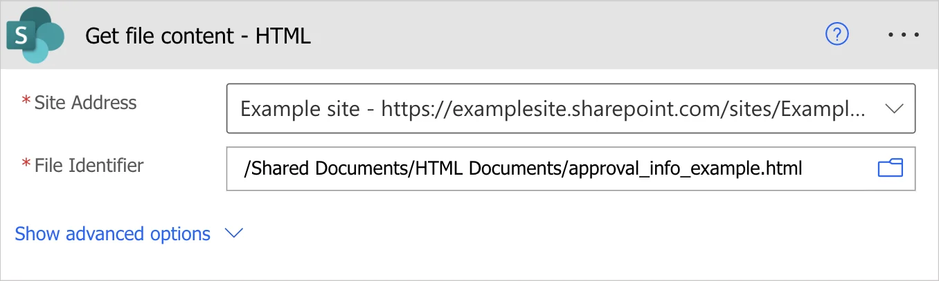 Get file content action