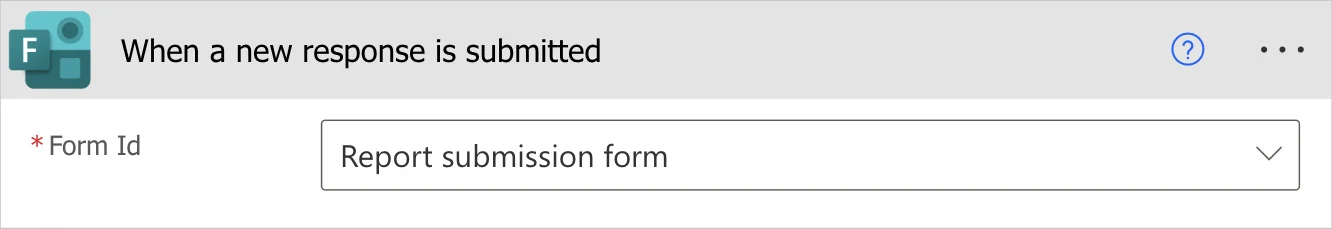 When a response is submitted trigger from Microsoft Forms