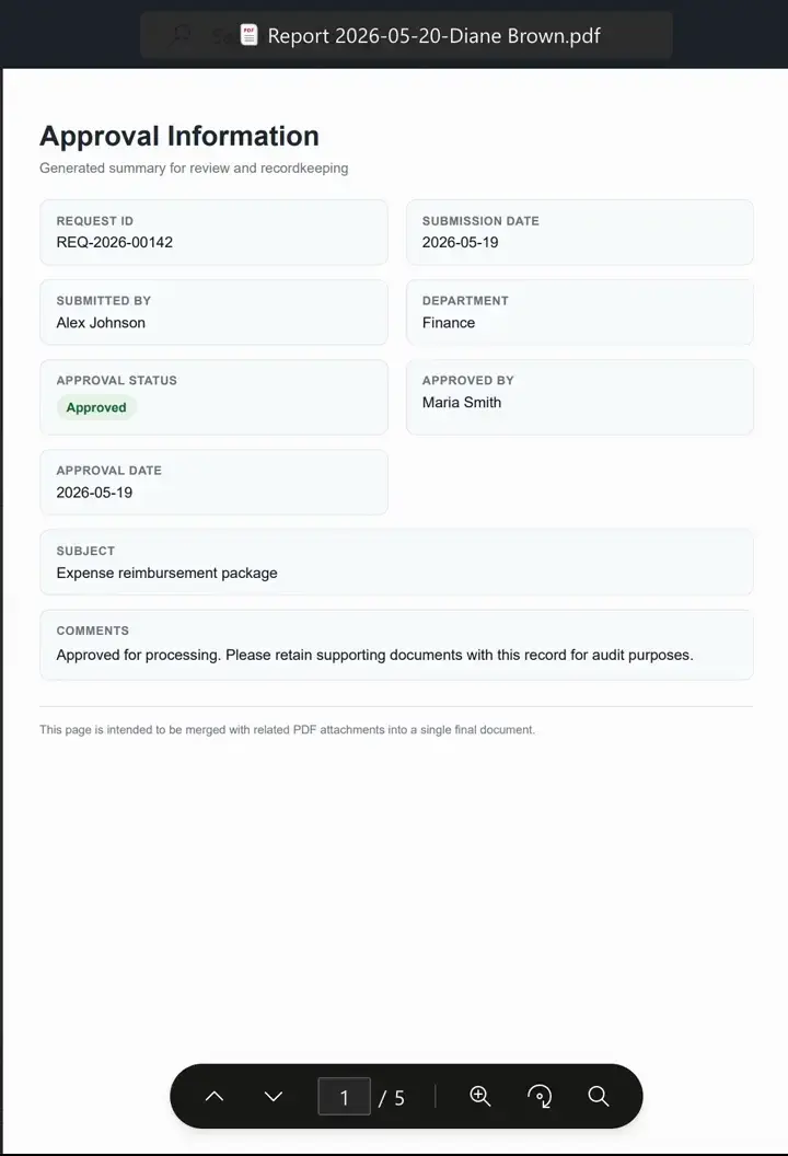 Merged PDF file saved in SharePoint