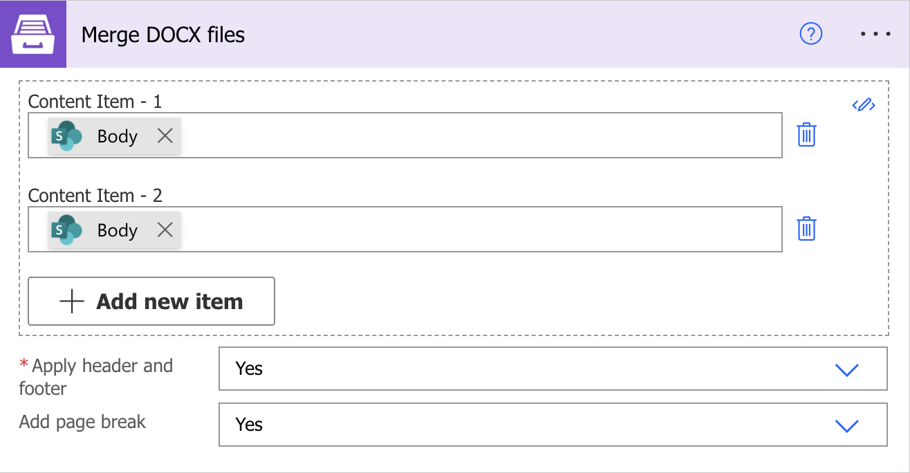 Merge DOCX Example