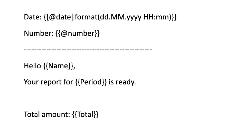 Modern template with system tokens