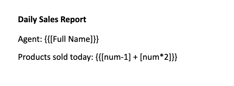 Modern template with tokens