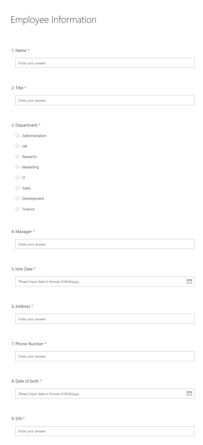 Microsoft Form
