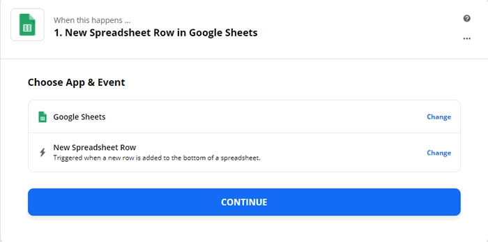 Google Sheets trigger on new row