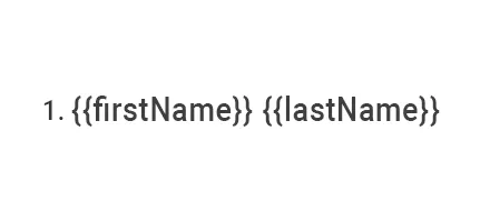 Numbered list template