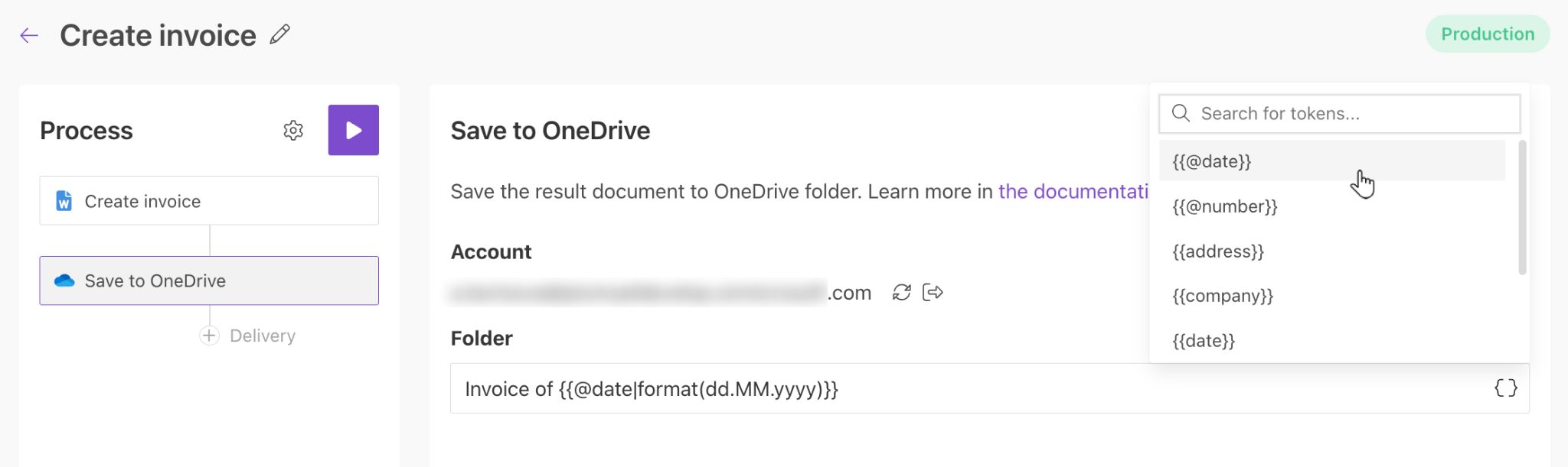OneDrive delivery
