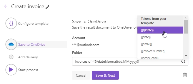 OneDrive delivery