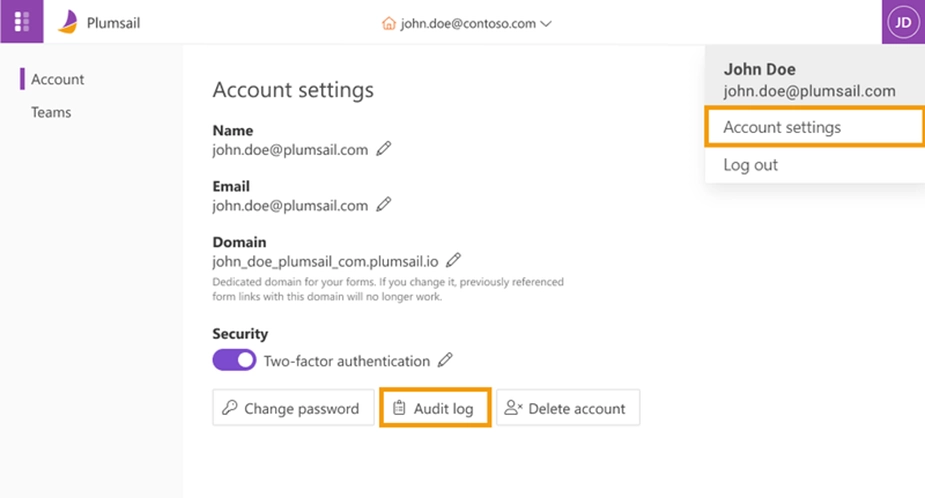 Open audit log