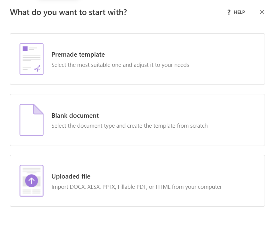 Create process options