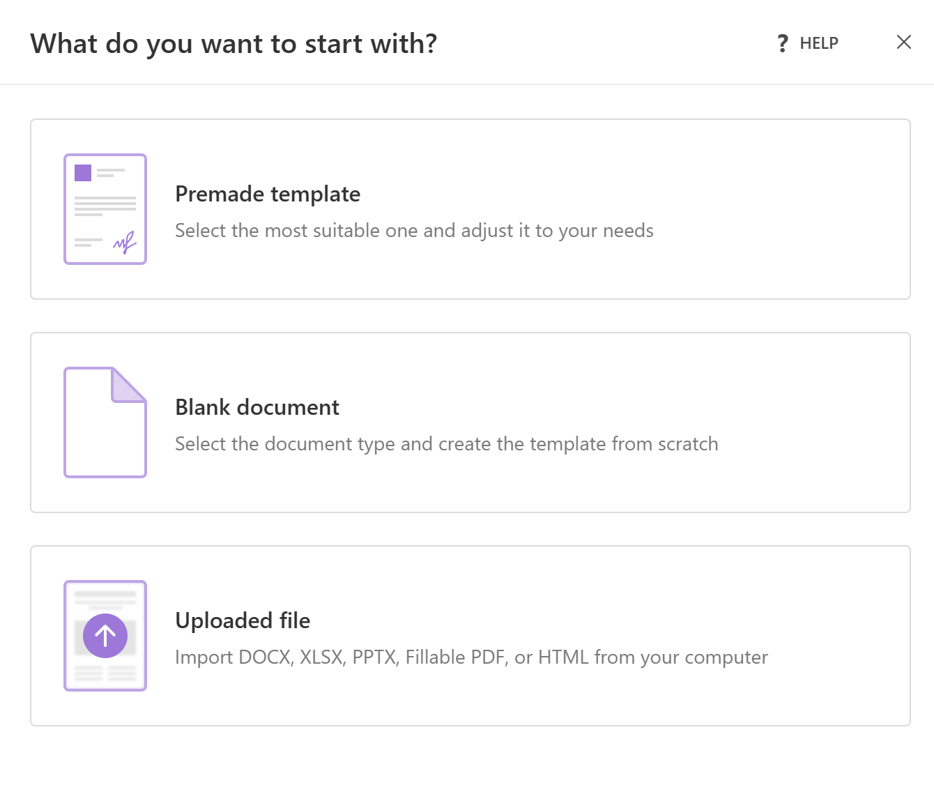 Create process options