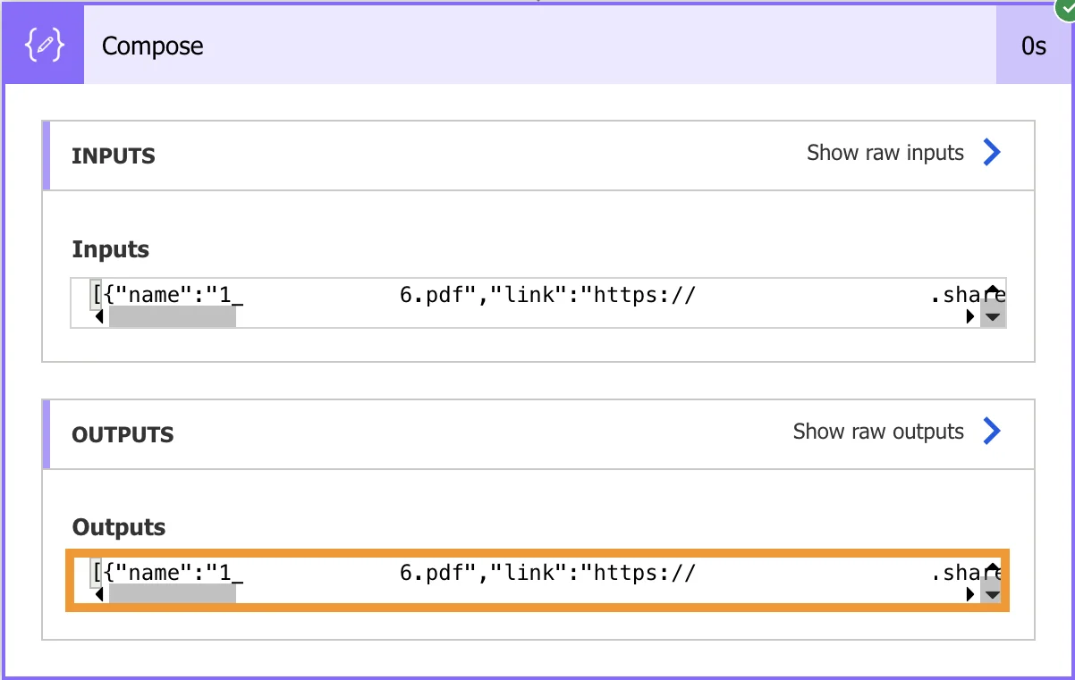 Copy Ouputs from Compose Action