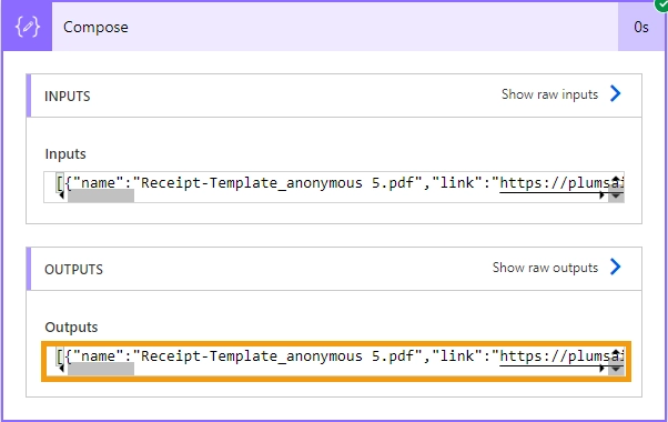 Copy Ouputs from Compose Action