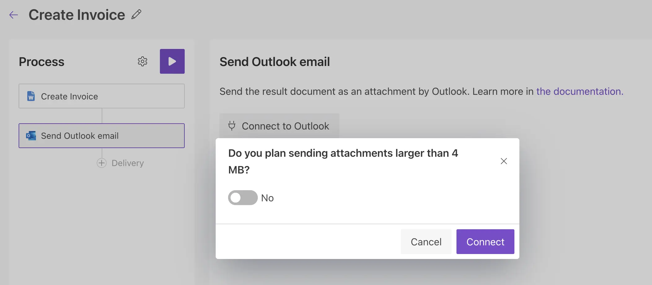 Outlook delivery large attachment question